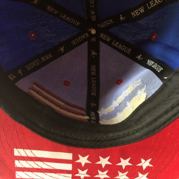 New League Snap Back Hat Glossy Lid American Flag - Picture 5 of 12